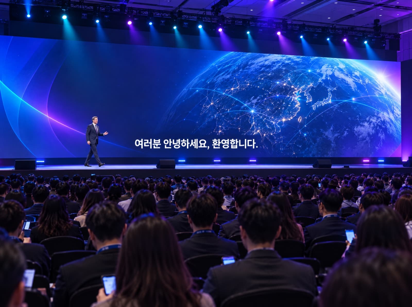 해외 연사의 기조연설을 한국어 자막으로